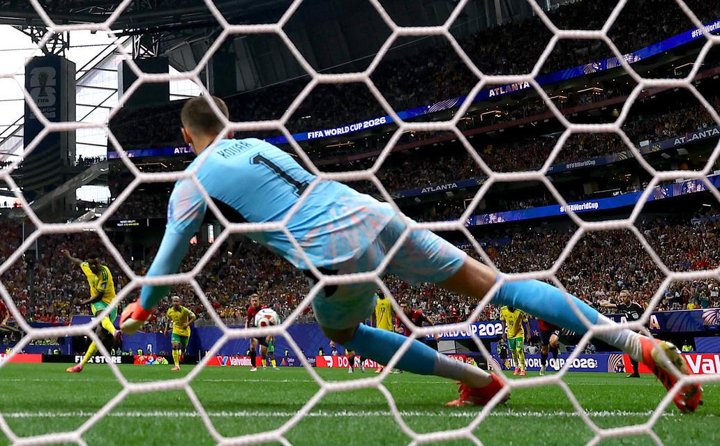 Matěj Kovář inkasuje gól z penalty v zápase Česko - JAR na MS 2026.