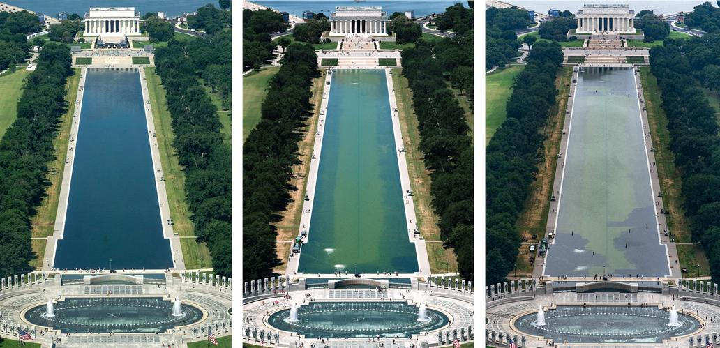 Timeline of the Lincoln Memorial Reflecting Pool renovations, in Washington