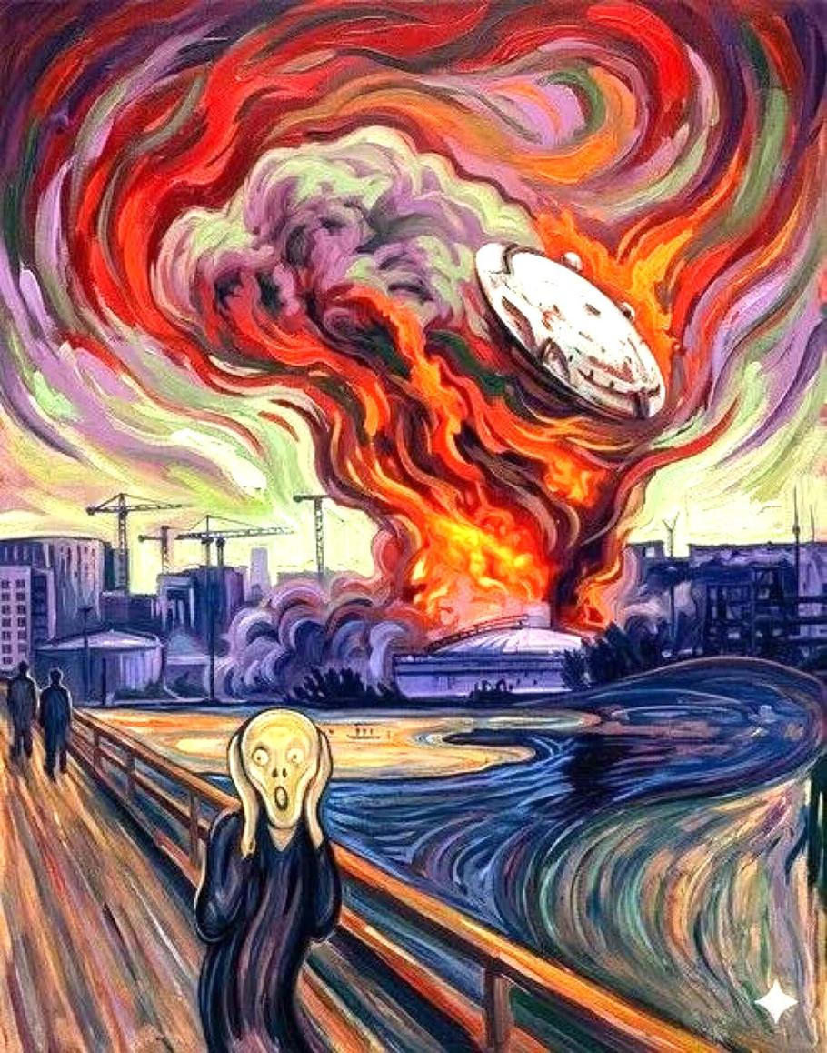 Variace na obraz Výkřik od norského malíře Edvarda Muncha.