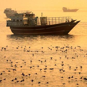 Vessels at the Strait of Hormuz, as seen from Musandam