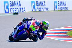 Filip Salač během pátečních tréninků na VC České republiky Moto2 v Brně