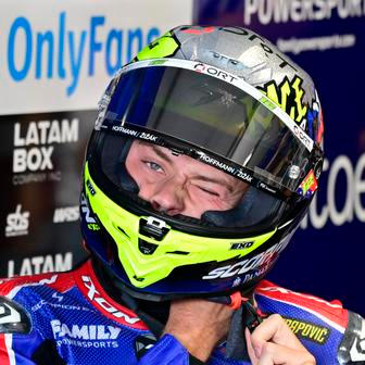 Filip Salač během pátečních tréninků na VC České republiky Moto2 v Brně