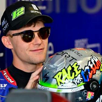 Filip Salač během pátečních tréninků na VC České republiky Moto2 v Brně