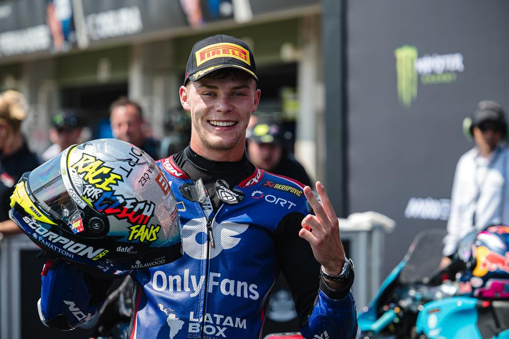 Filip Salač v závodě Moto2 v rámci VC České republiky v Brně 2026