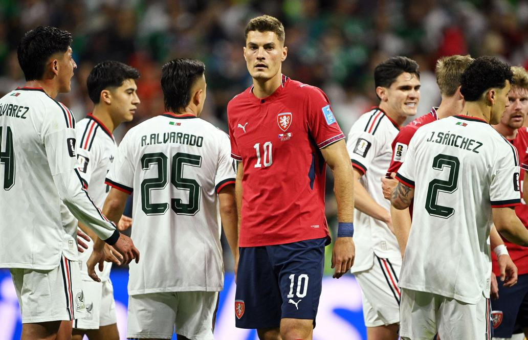 Patrik Schick v zápase Česko - Mexiko na MS 2026