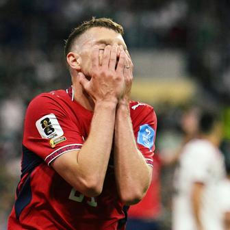 Zklamaný David Douděra v zápase Mexiko - Česko na MS 2026