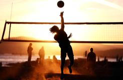 FIFA World Cup 2026 - People play volleyball on Sunset Beach in Vancouver 