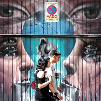 A hot summer day in central Madrid