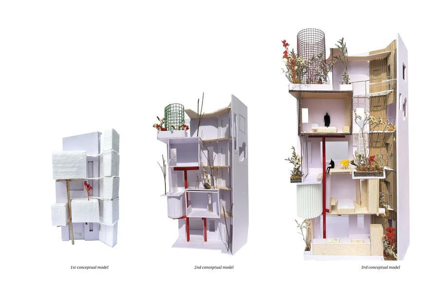 Pro architekty to znamenalo vyřešit problém, který dobře znají obyvatelé hustě zastavěných měst po celém světě – jak dovnitř dostat světlo, čerstvý vzduch a zároveň vytvořit domov, který nebude působit stísněně.