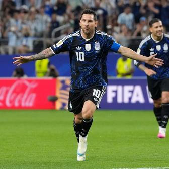 Lionel Messi slaví gól v zápase MS 2026 Argentina - Jordánsko.