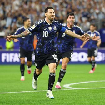 Lionel Messi slaví gól v zápase MS 2026 Argentina - Jordánsko.