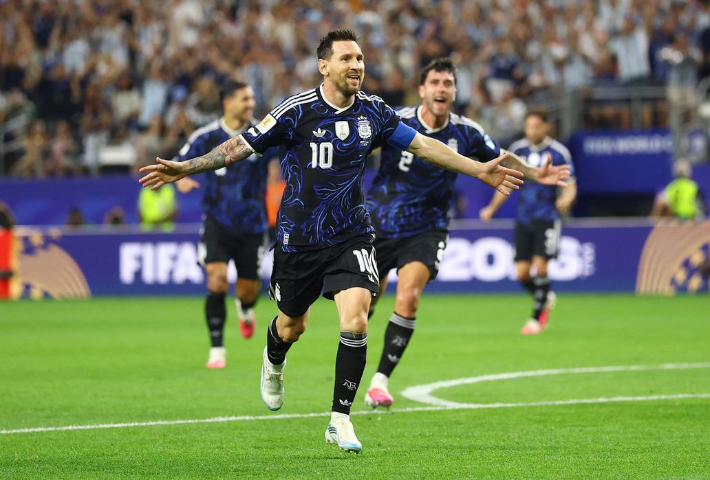 Lionel Messi slaví gól v zápase MS 2026 Argentina - Jordánsko.