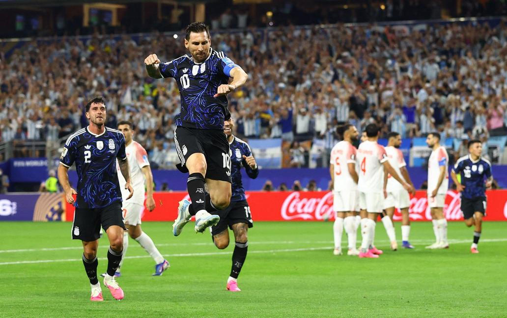 Lionel Messi slaví gól v zápase MS 2026 Argentina - Jordánsko.