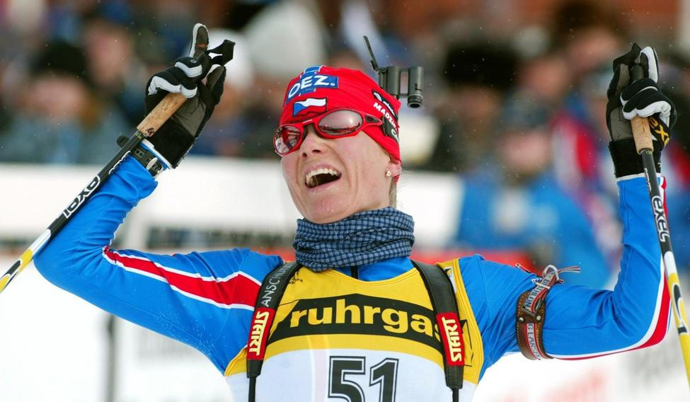 Česká biatlonistka Kateřina Holubcová vyhrála 18. března 2003 na mistrovství světa v ruském Chanty Mansijsku vytrvalostní závod na 15 kilometrů