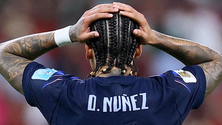 Zklamaný uruguayský fotbalista Darwin Núňez na MS 2026
