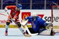 Lukáš Lhota v zápase Česko - USA na MS v hokejbalu 2026 v Ostravě