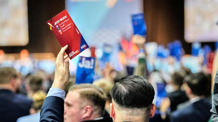 Německo, AFD, Alternativa pro Německo, Weidel. sjezd, Antifa, protest,  Generace Německo