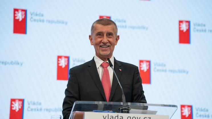 Premiér Andrej Babiš (ANO) na tiskové konferenci po zasedání vlády.