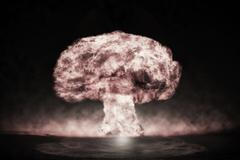 Nuclear,Explosion,In,An,Outdoor,Setting.,Symbol,Of,Environmental,Protection