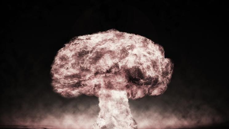 Nuclear,Explosion,In,An,Outdoor,Setting.,Symbol,Of,Environmental,Protection