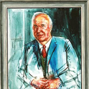 Helmuta Kohla (1982–1998) zvěčnil v robustním, realistickém stylu s dynamickými tahy štětcem Albrecht Gehse, žák Bernharda Heisiga. „Kancléř znovusjednocení“ malíři pózoval v roce 2002, čtyři roky po odchodu z funkce.