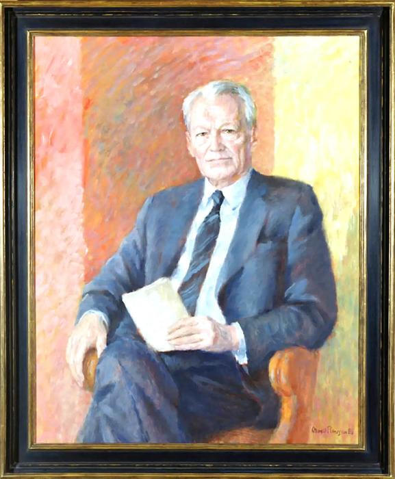 Portrét Willyho Brandta (1969–1974) s přemýšlivým a charismatickým výrazem namaloval düsseldorfský malíř Oswald Petersen. Zobrazení prvního sociálnědemokratického spolkového kancléře patří k jeho nejznámějším dílům.