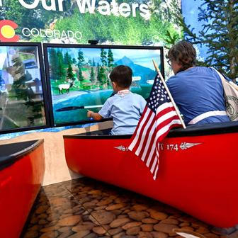Visitors attend The Great American State Fair