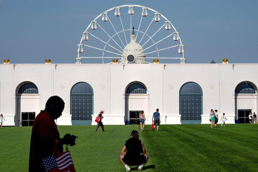 Visitors arrive for the Great American State Fair in Washington