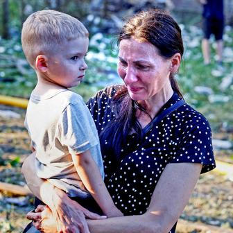 Aftermath of overnight Russian missile and drone strikes, in Kyiv