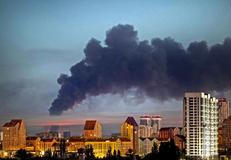 Russian missile and drone strike in Kyiv