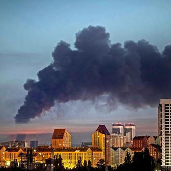 Russian missile and drone strike in Kyiv