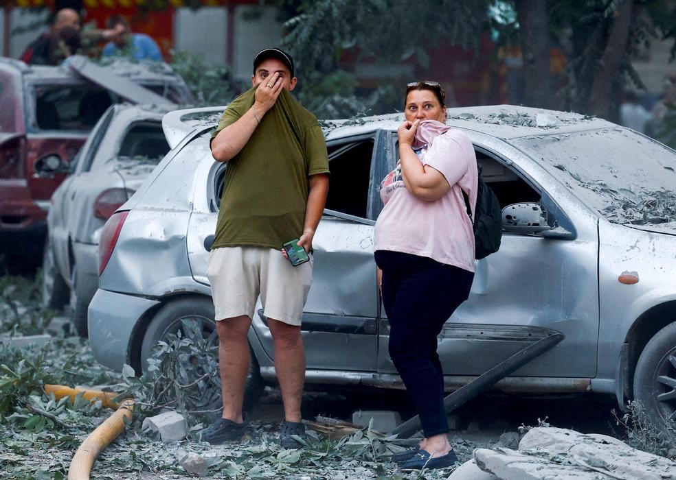 Aftermath of overnight Russian missile and drone strikes, in Kyiv