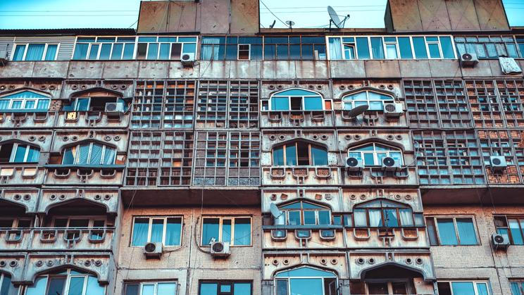 Old,Apartment,Building,In,Bishkek,,Kyrgyzstan