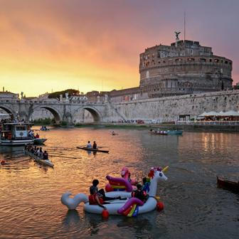 Sunset during a heatwave in Rome, Italy