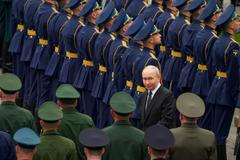Russian President Putin attends a wreath-laying ceremony in Moscow