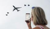 Air Force One flies over the National Mall as part of Fourth of July celebrations