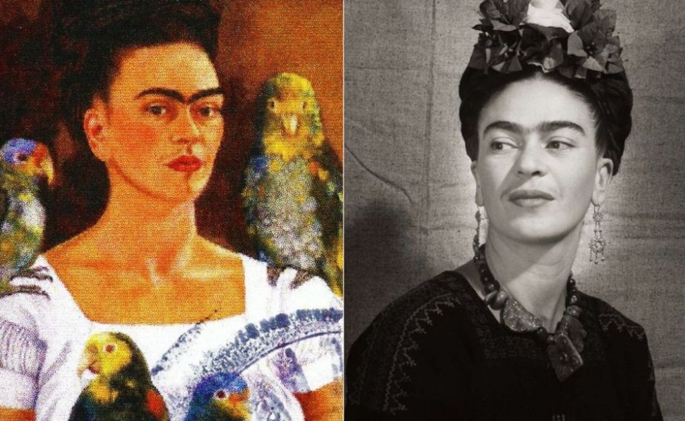 Mexická malířka Frida Kahlo namalovala řadu svých autoportrétů.