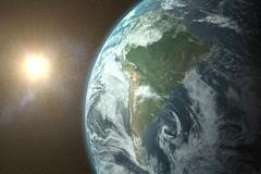 Planet,Earth,Against,Bright,Sun