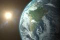 Planet,Earth,Against,Bright,Sun