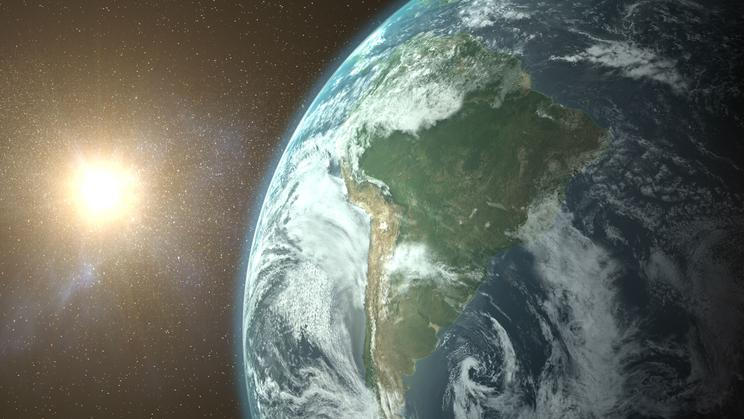Planet,Earth,Against,Bright,Sun