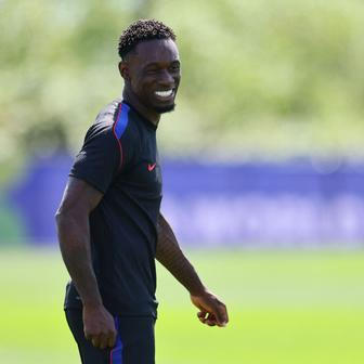 Americký fotbalista Folarin Balogun na tréninku před osmifinále MS 2026