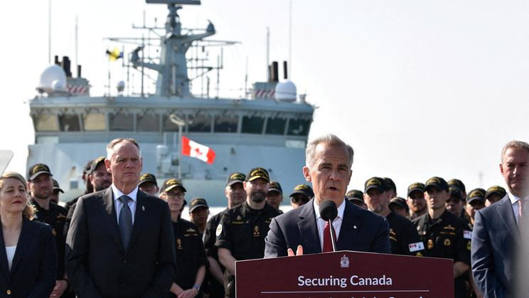 Canada’s Prime Minister Mark Carney makes announcement at HMC Dockyard in Halifax