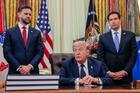 FILE PHOTO: U.S. President Donald Trump speaks in the Oval Office at the White House