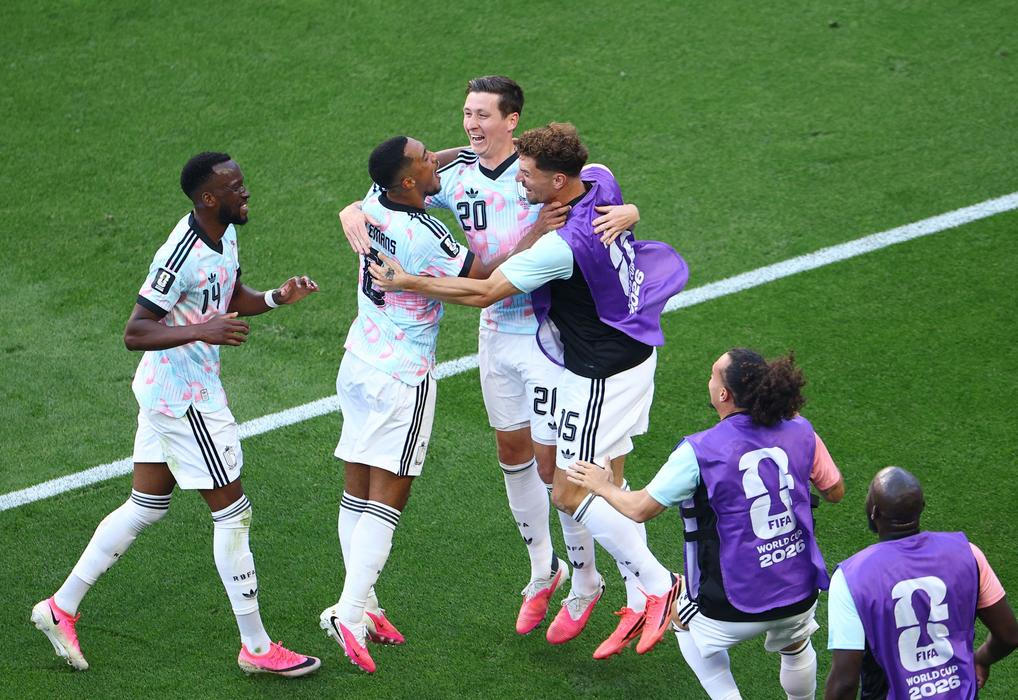Radost belgických fotbalistů v osmifinále proti USA na MS 2026