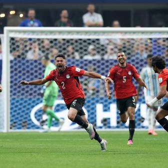 Radost egyptských fotbalistů v osmifinále MS 2026