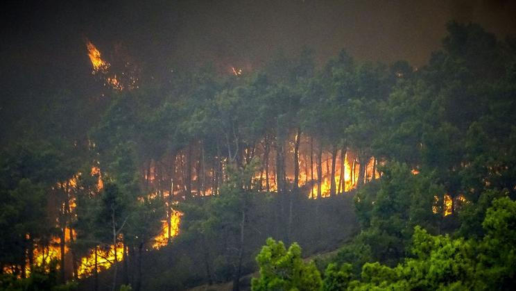 rhodos lesní požáry horko léto řecko