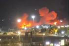 Smoke and flames rise after an explosion in Bandar Abbas