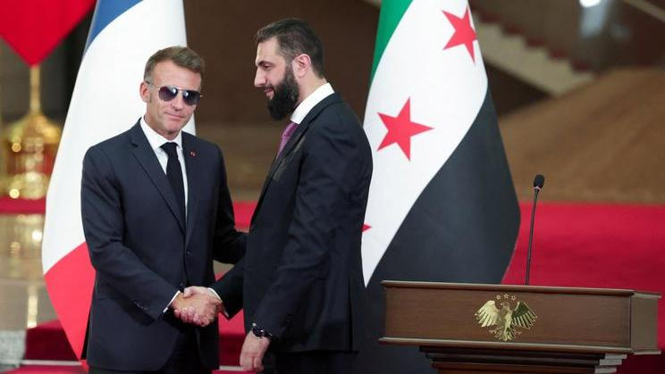 France's President Emmanuel Macron visits Syria