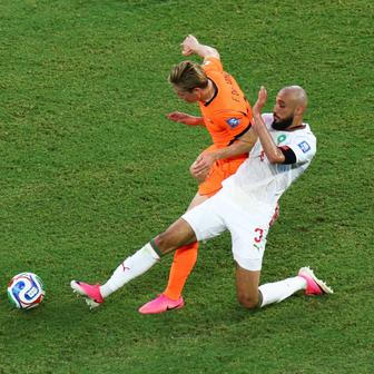 Nussajír Mazráví v zápase Maroko - Nizozemsko na MS 2026