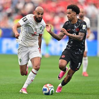 Nussajír Mazráví v zápase Maroko - Kanada na MS 2026